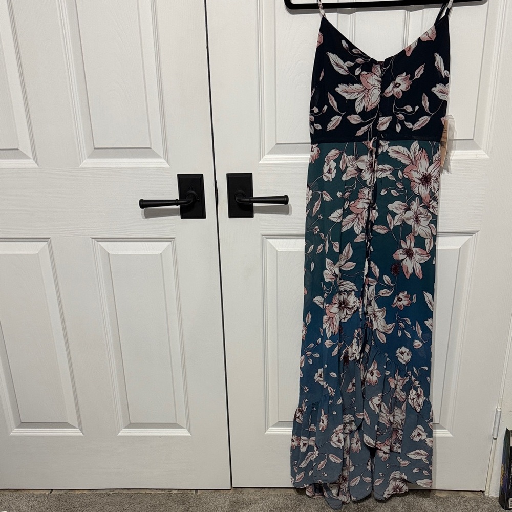 Nanette Lepore Floral Maxi Dress - Black and Teal